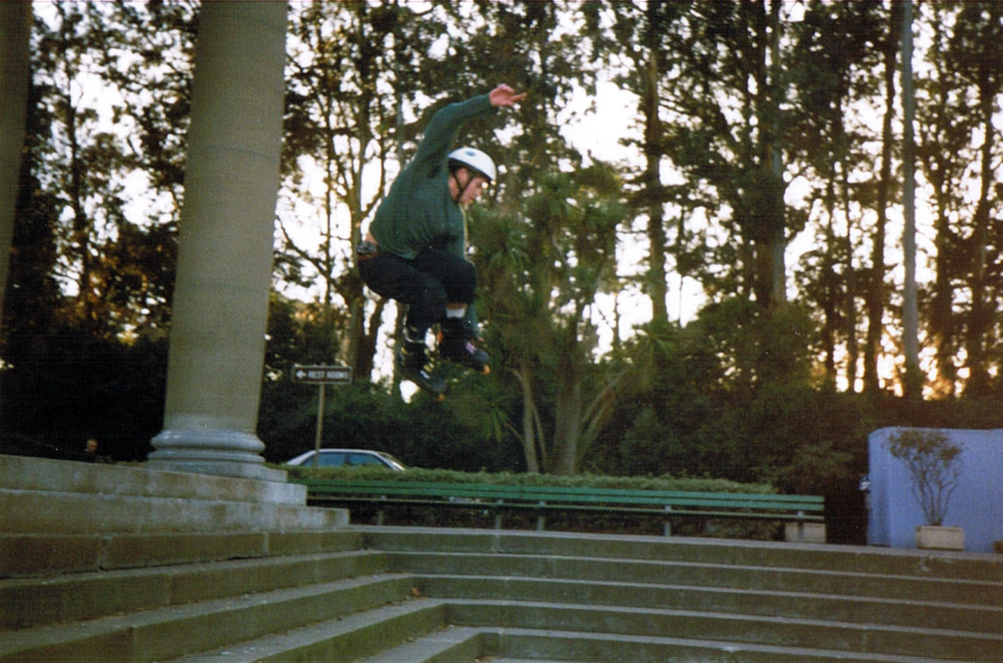 Yep, that's me ~25 years ago heel-grabbing a two story gap in San Francisco ... it's no wonder why I'm hobbled