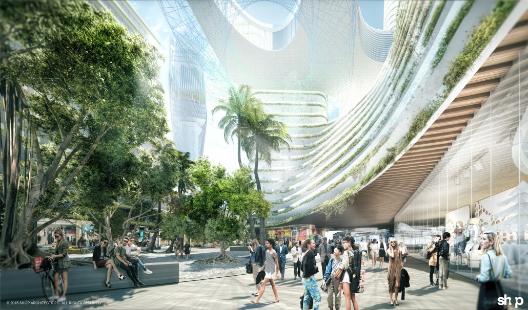 Public spaces in the Miami Innovation Distrcit will provide destinations for spending time with friends, exercising, eating, community events and workplace activities like meetings