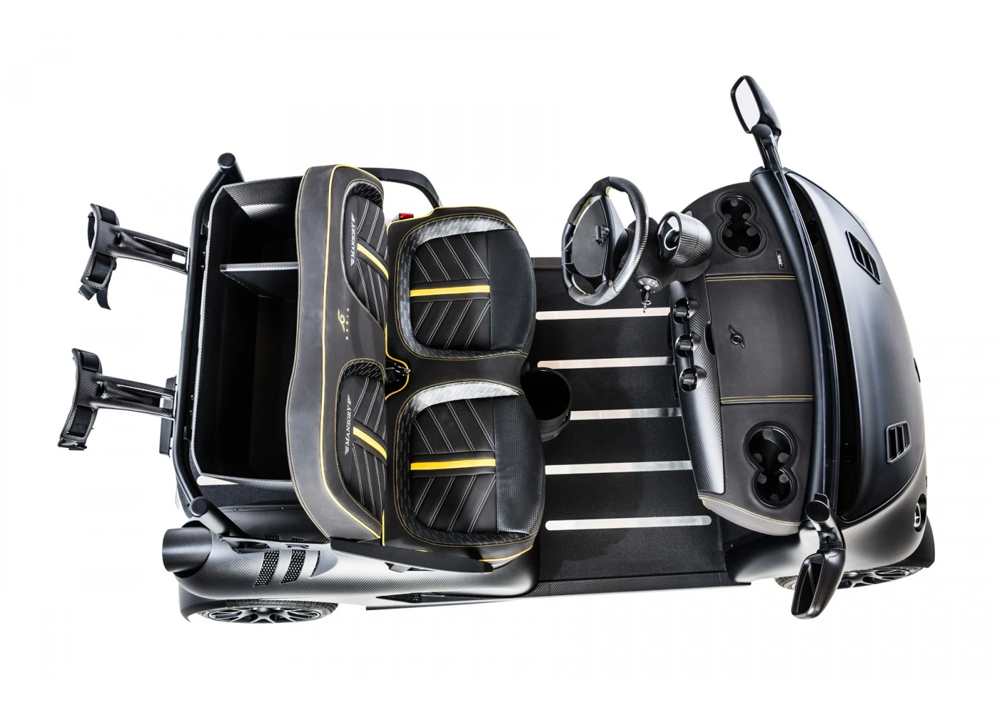 There's room for one passenger and at least a couple of golf bags