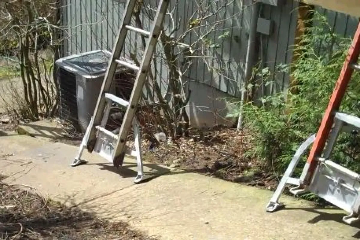 The Thor-Stand is a leveling device that allows ladders to be safely used on sloping ground
