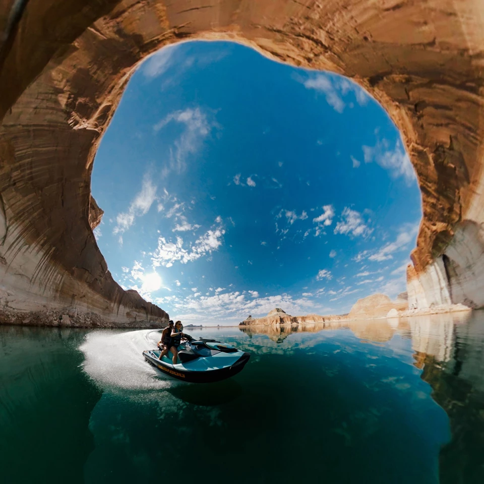 Capturing 360-degree footage gives you a lot of flexibility to reframe your shots while editing, or simply present really wide perspectives like this