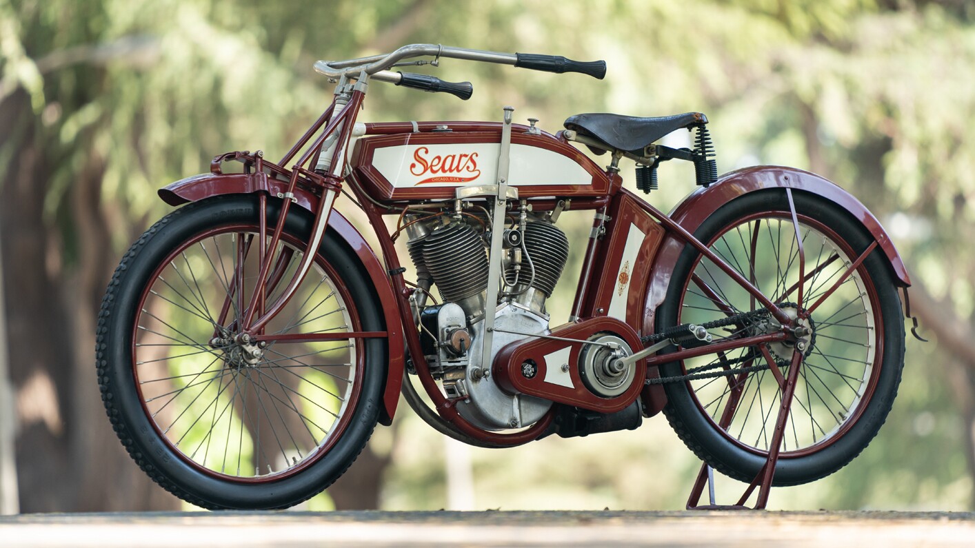 1912 Sears Dreadnaught V-Twin | Gooding & Co | Estimated price range: $80,000 to $100,000 | Official Auction Page