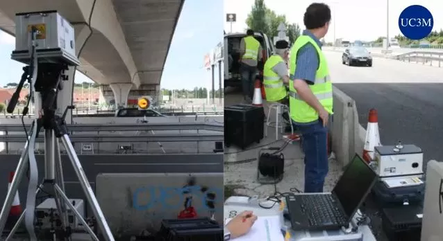 The new system being tested on the A6 highway, near Madrid