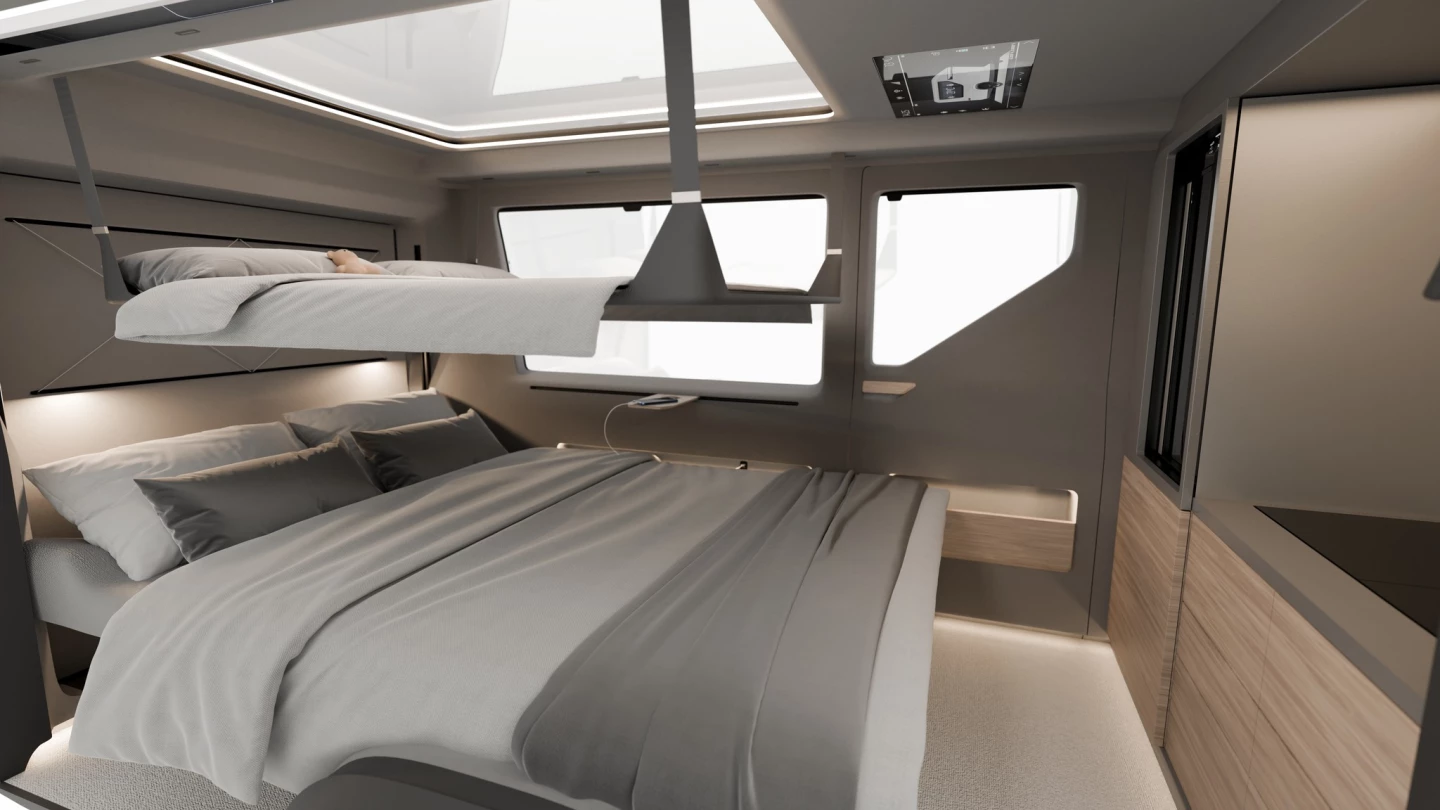 The Karoo trailer sleeps up four on its drop-down beds