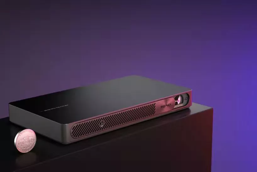 The Wemax Go Pro is about the size of a hardback novel or a small stack of iPad minis