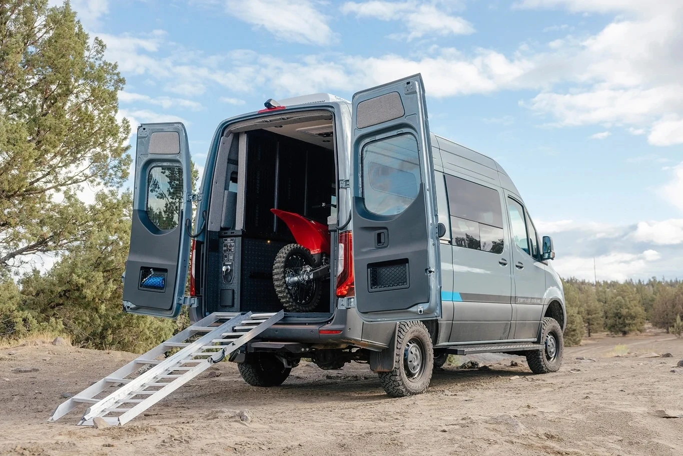 Shape-shifting camper van makes space for shop's worth of action gear