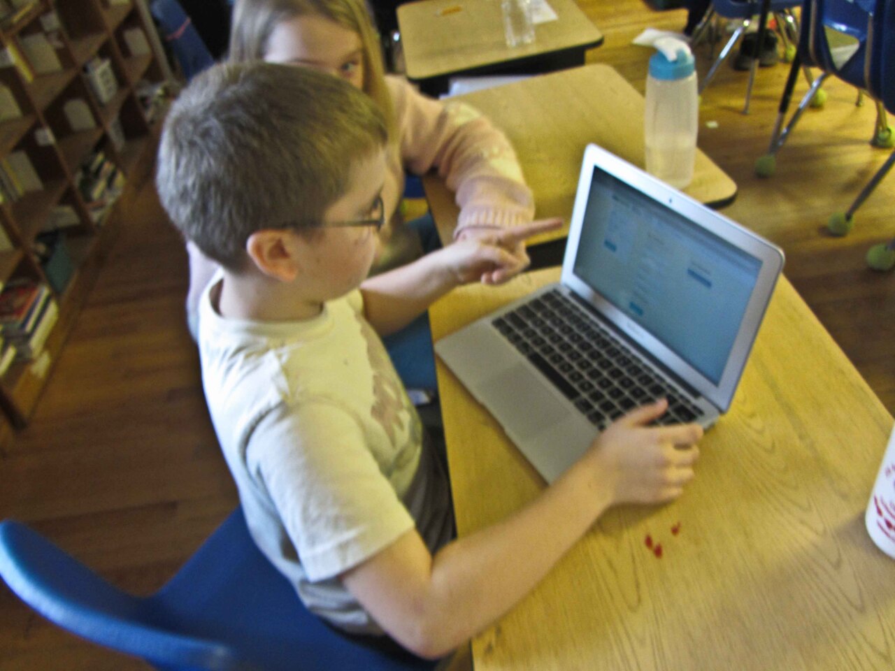 The students also looked at ways of cutting down electricity usage in the classroom, including using LED lights instead of fluorescent and laptops in place of desktop PCs