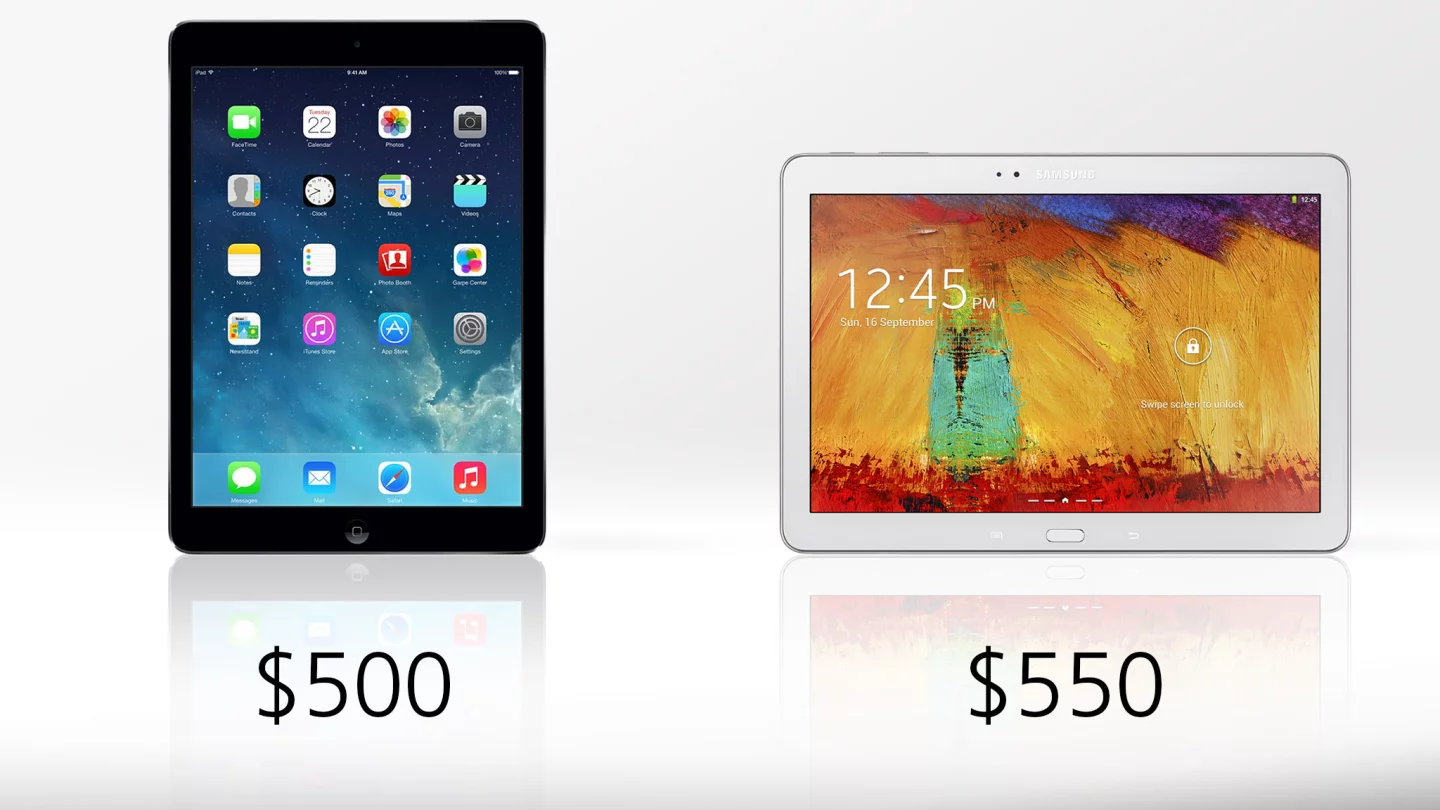The iPad Air actually starts at $50 cheaper