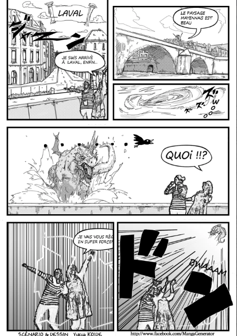 An image of a manga comic created by the Manga Generator (Image: Shirai Labs)