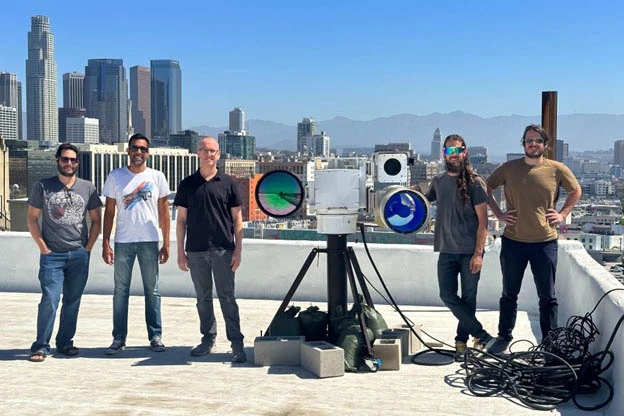 A team from Teleidoscope demonstrates upgraded electro-optical/infrared cameras in California in 2021