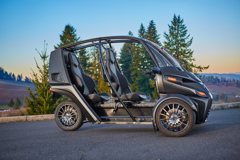 The Evergreen Edition three-wheeler comes with "West Coast" doors that can be removed if desired