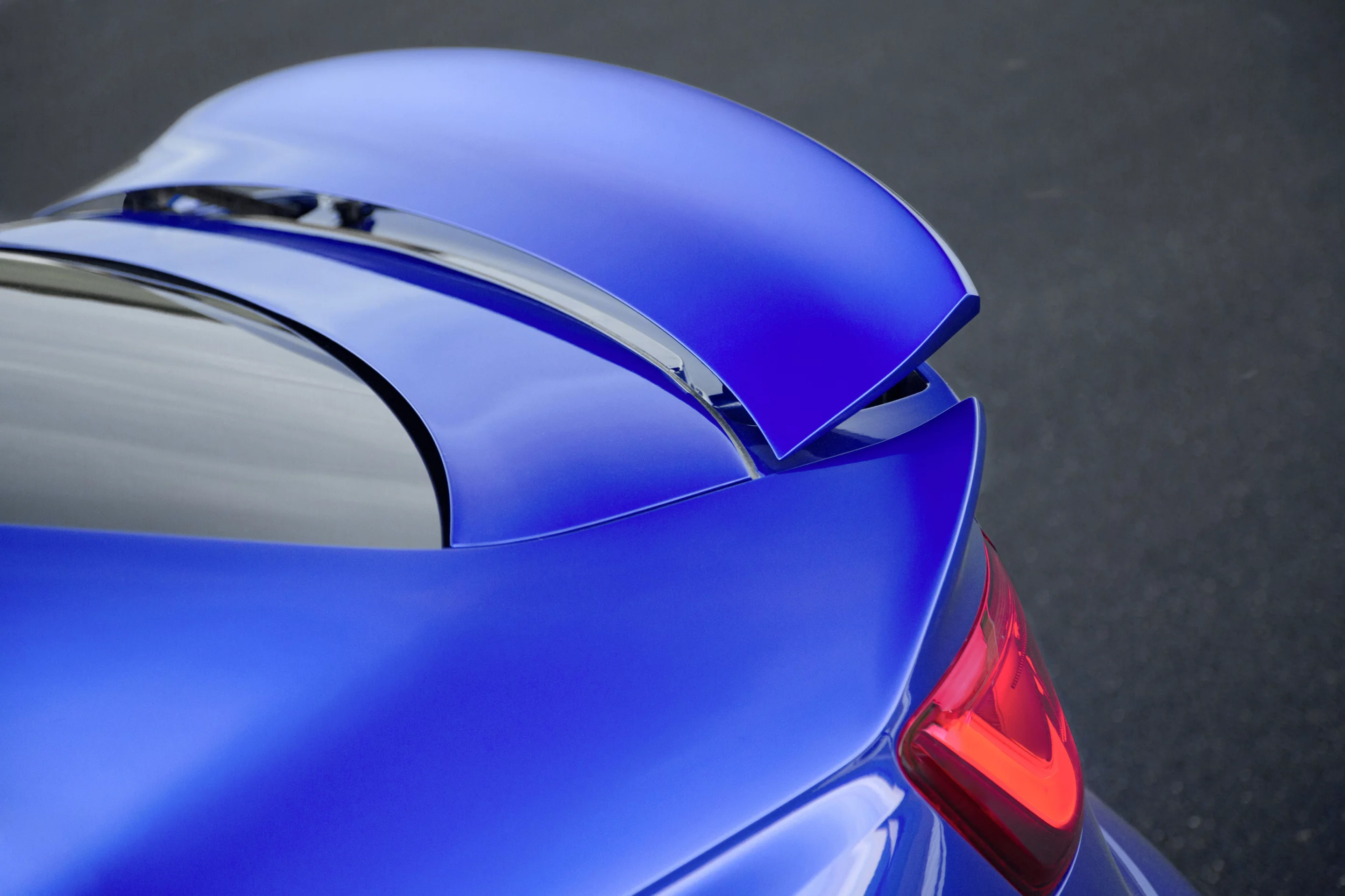 The active spoiler can assist the brakes, adding downforce on the rear axle and increasing stopping power
