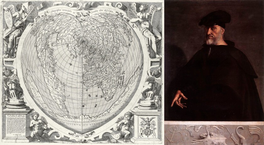 Sotheby's catalogue description encapsulates the importance of this set of books and maps: The Doria Atlas is one of the most important surviving records of italian map publishing from the dawn of modern cartography, an outstanding example of an early composite atlas, containing not only some of the rarest printed maps from the so-called "Lafreri school" of Italian mapmakers active from the 1540s to 1570s, and as such one of the finest examples of the type in private hands, but also preserving an important suite of scarce Italian broadsheet maps from the 1620s, supplemented with a number of equally significant manuscript maps reflecting the commercial and military interests and activities of the members of this influential family. This "Atlas", which is really two quite separate atlases brought together in the late 1620s, is believed to have been originally compiled for Admiral Giovanni Andrea Doria, circa 1570.
