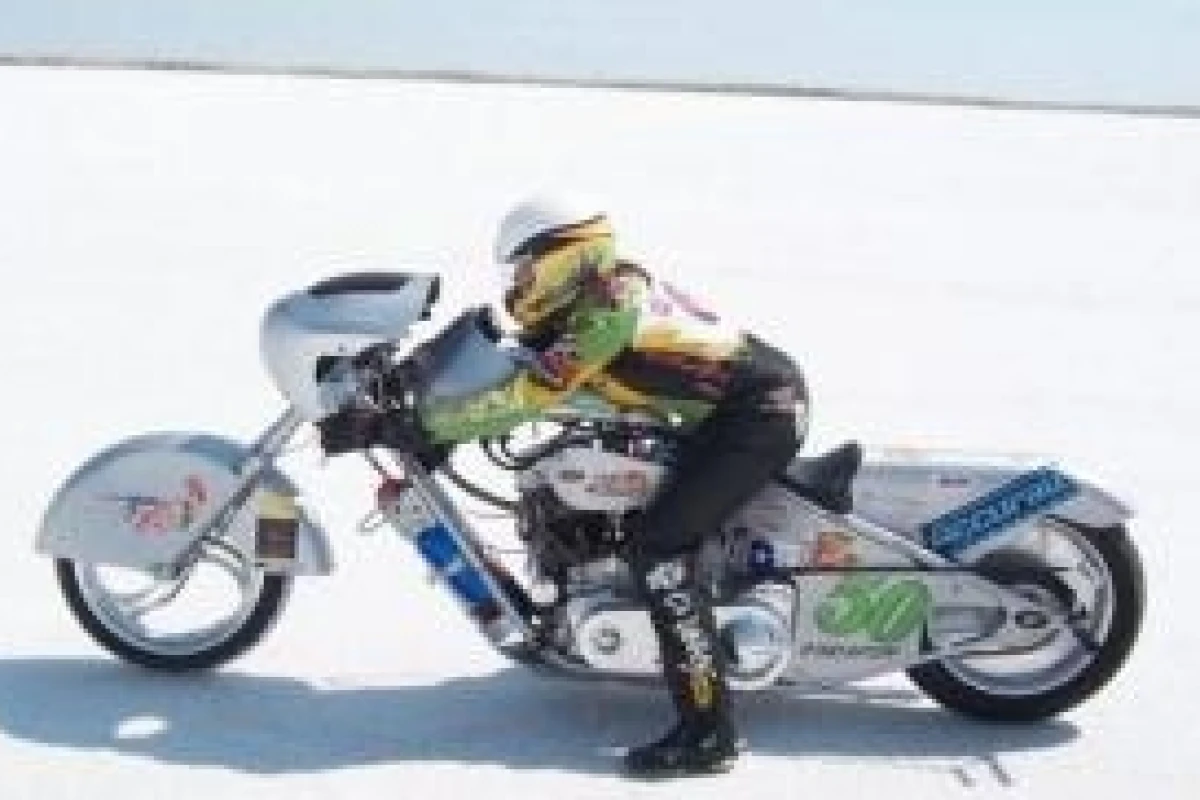 Valerie Thompson took her Panhead Harley to a land speed record of 161mph earlier this week at Utah's Bonneville salt flats.