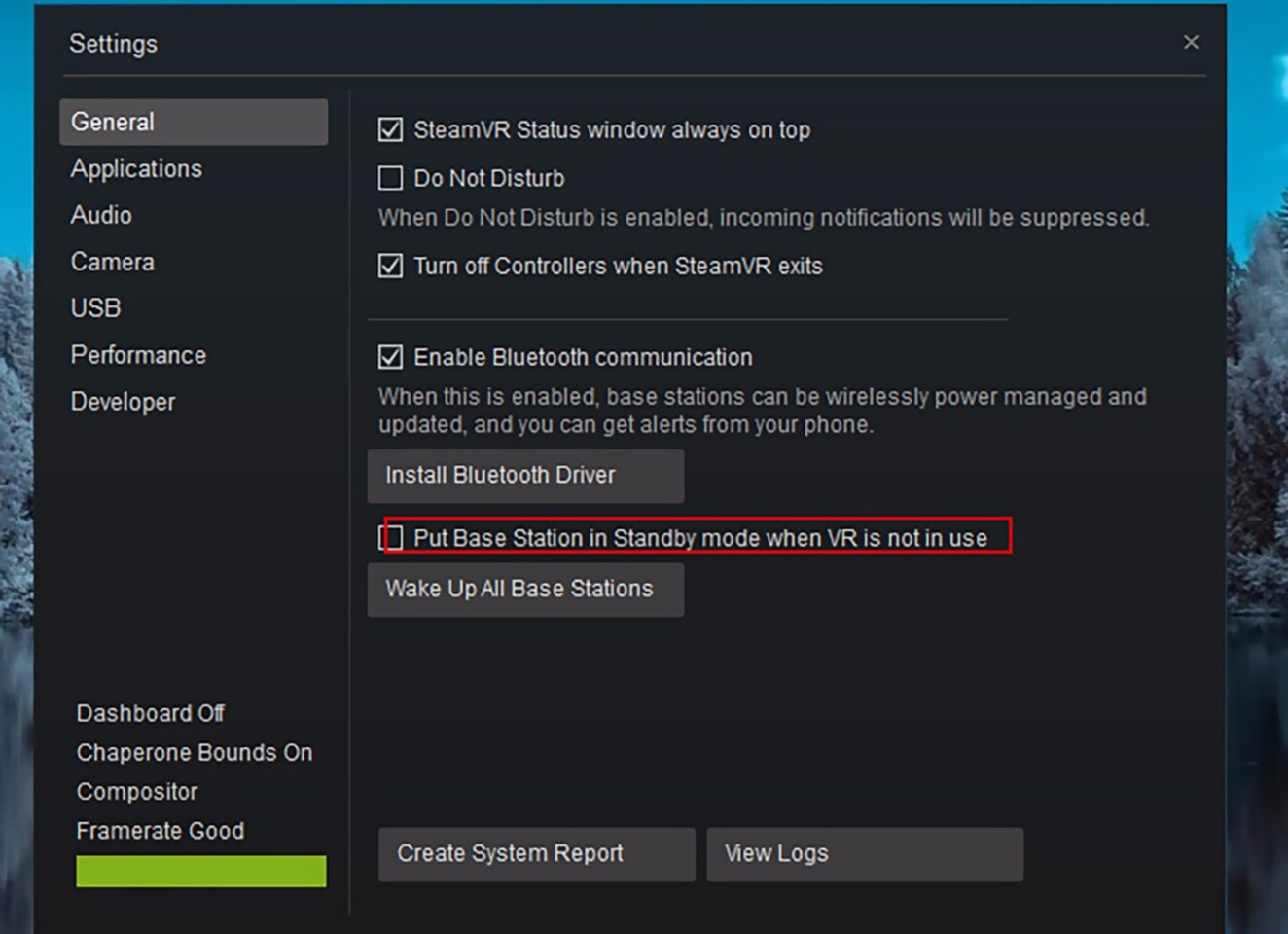 This setting makes your base stations automatically power down
