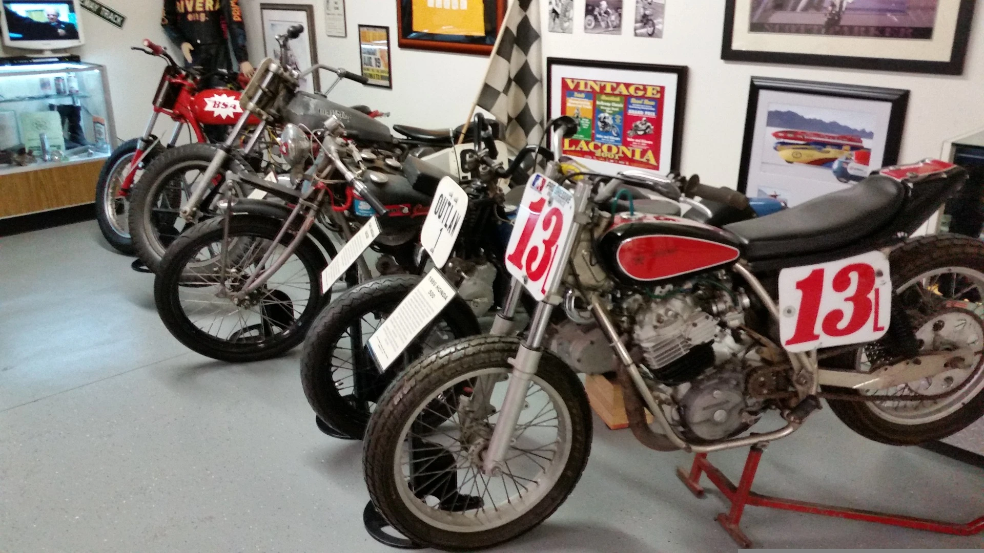 Flat track race bikes from the past