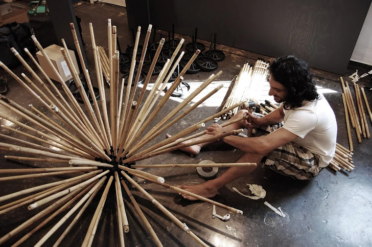 Massoud Hassani at work on his windswept minesweeper