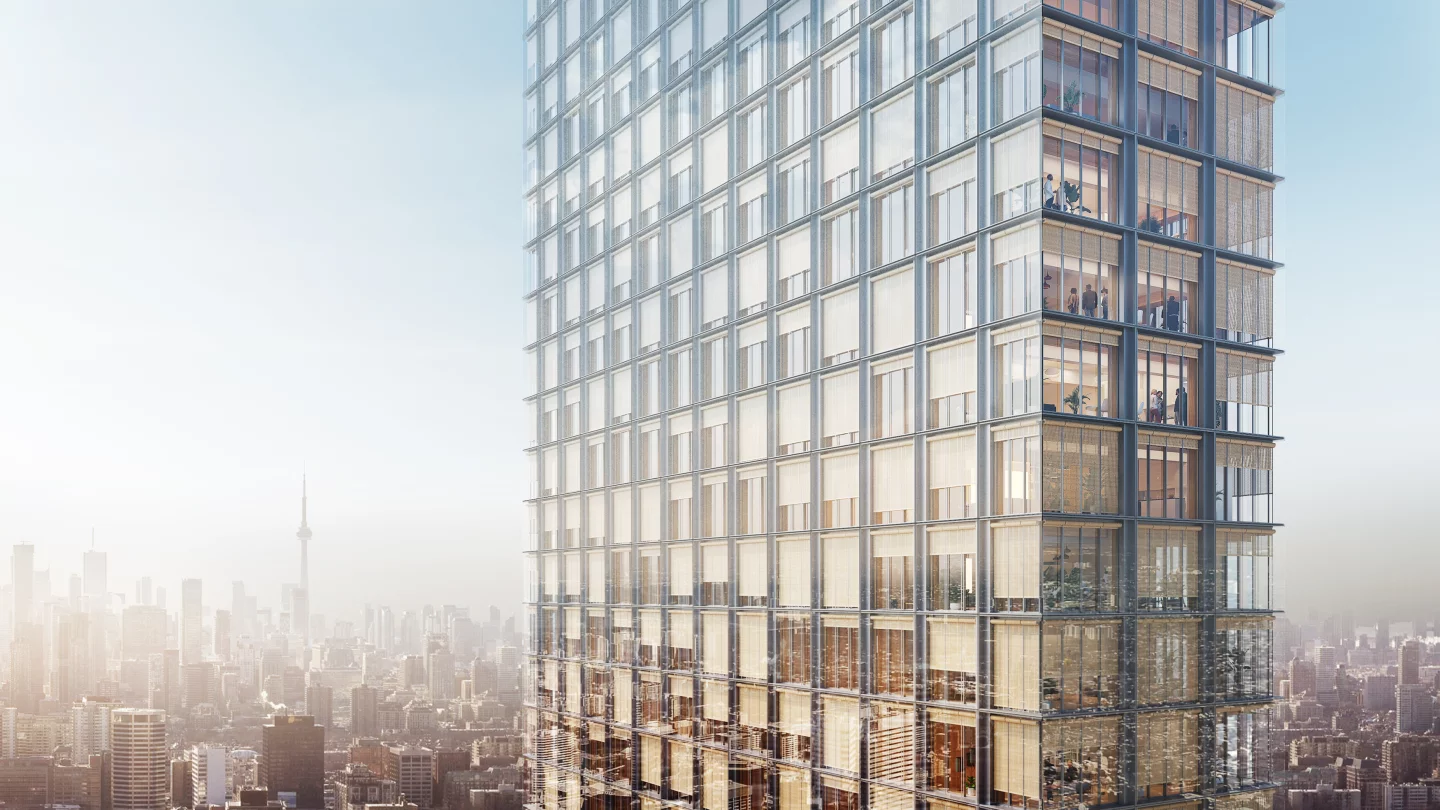 1200 Bay Street's exterior would feature wooden blinds to help control the amount of daylight that enters inside