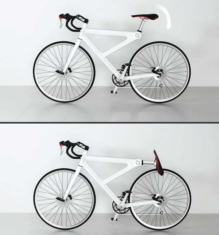 Using Saddle Lock involves nothing more than twisting the saddle down onto the wheel where it can be secured