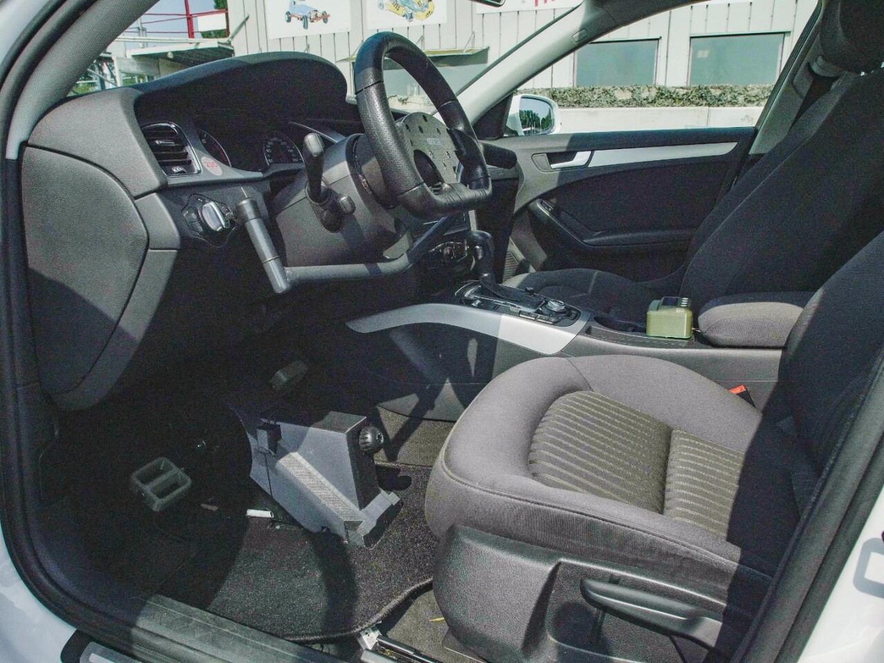 As the driver pedals, a flywheel generates electronic pulses that engage the accelerator and propel the FitCar forward