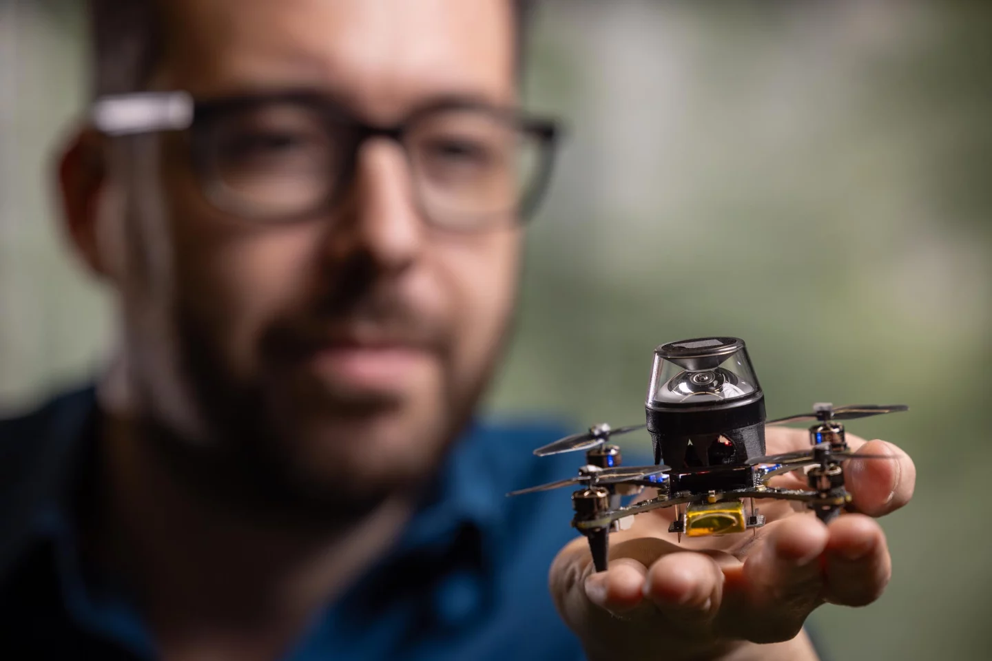 The diminutive CrazyFlie drone utilized in the study