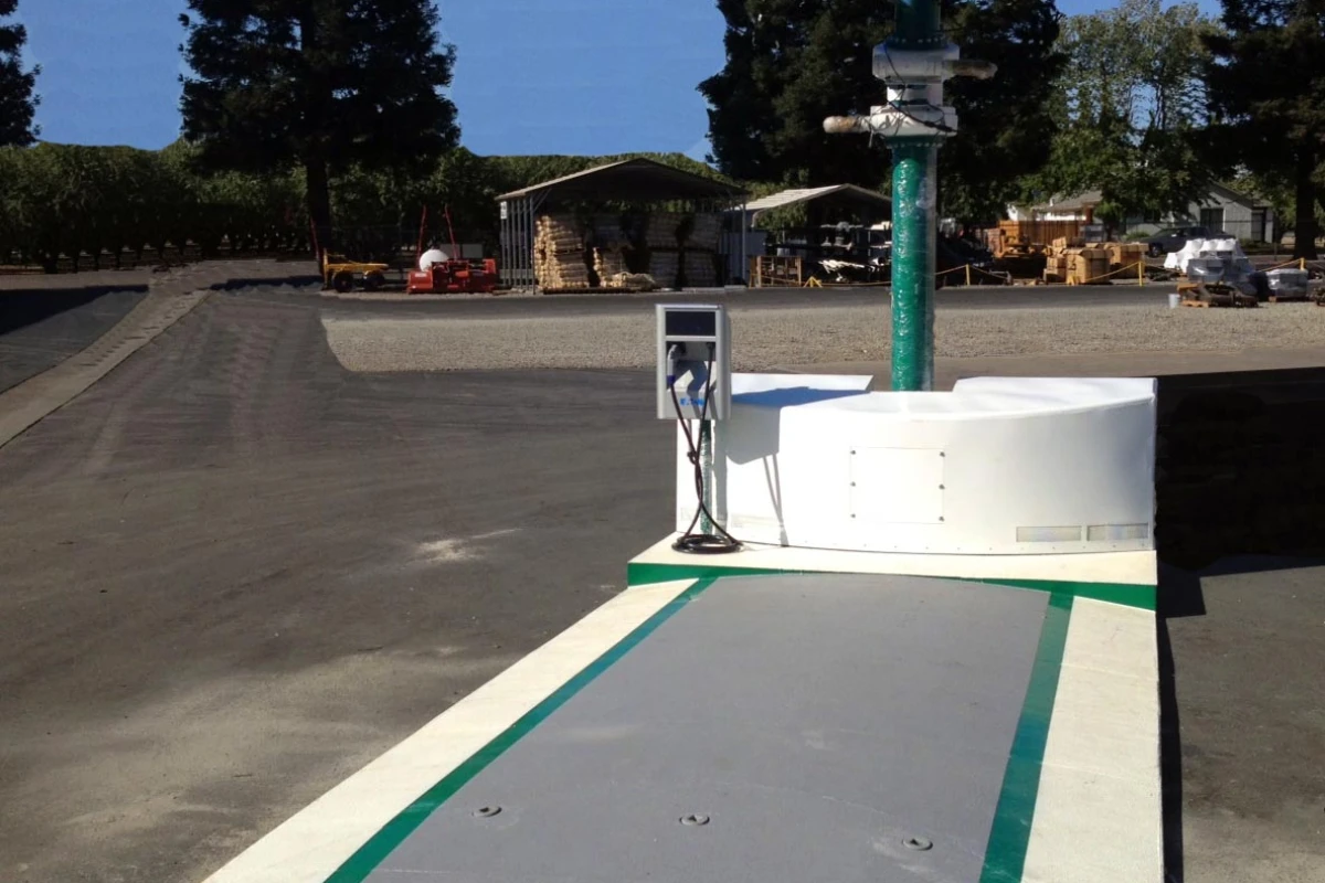 Envision Solar's EV ARC station is portable and sets up in minutes