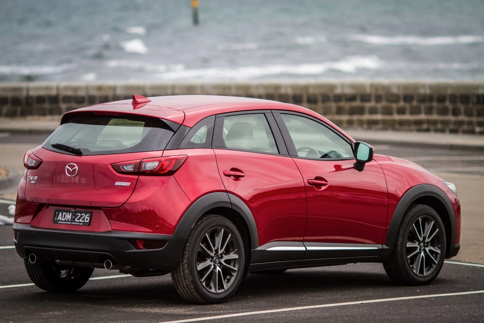 The little CX-3 handles nicely, sitting flat in the bends