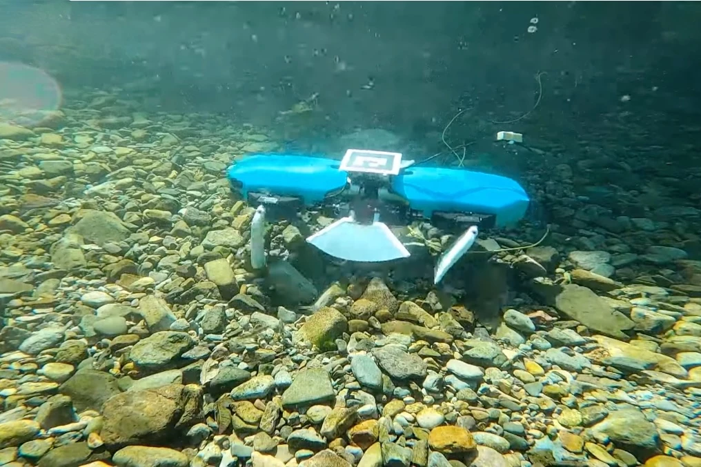 The HERO-BLUE robot can walk along the bottom when currents get too strong