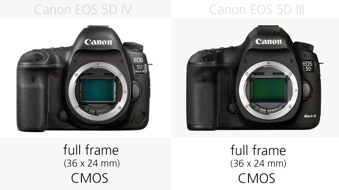 Sensor size (Canon EOS 5D Mark IV and 5D Mark III)