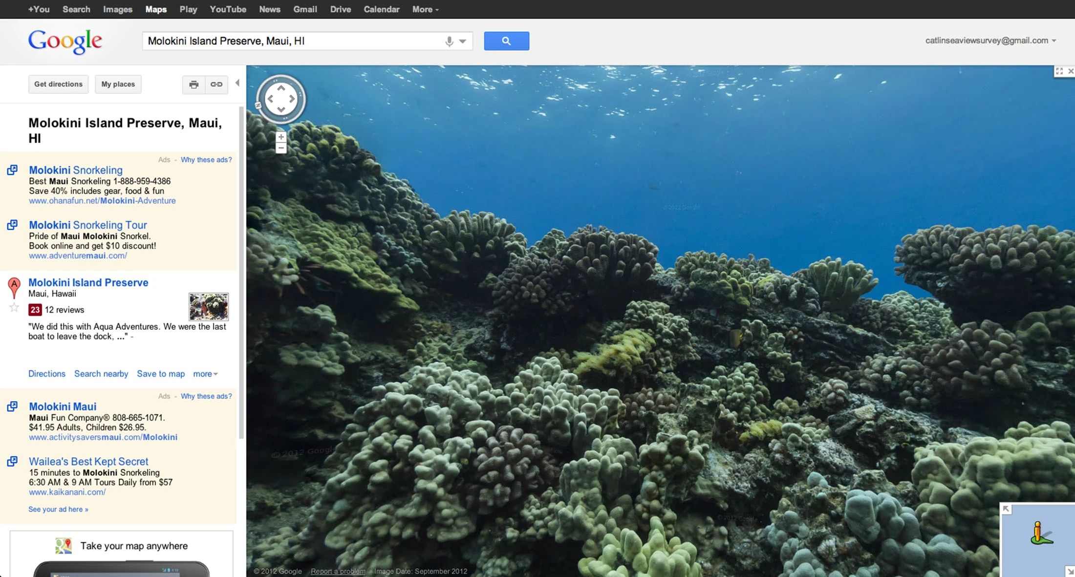 Google Maps now lets users virtually "walk" underwater in Street View to see panoramic views of ocean life and coral reefs from around the world