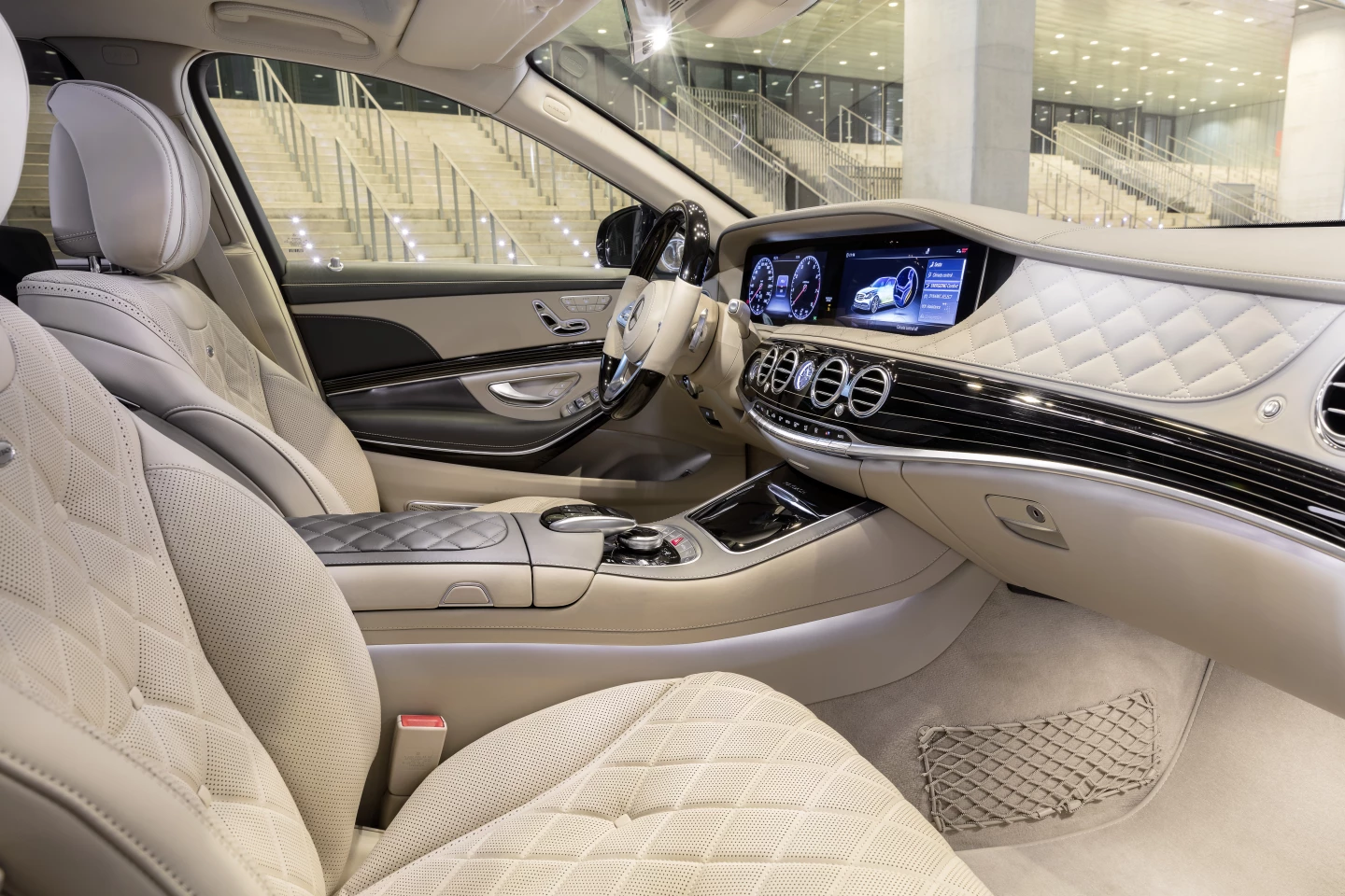The Mercedes-Maybach S-Class is all about quilted leather and beautiful wood