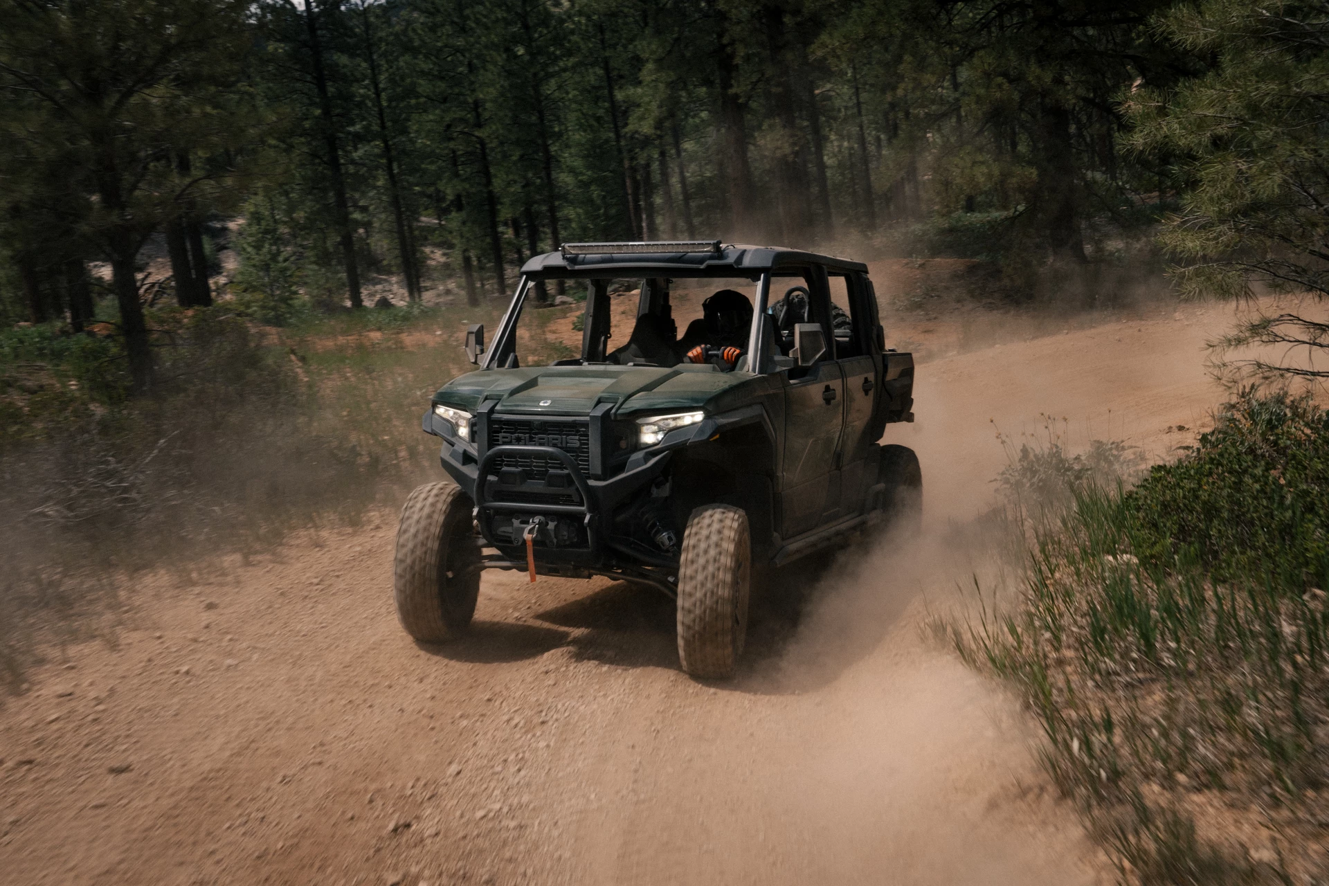 A more bare bones version of the Polaris Xpedition removes the windscreen, door windows, and cargo cover to make it a larger, more utilitarian vehicle