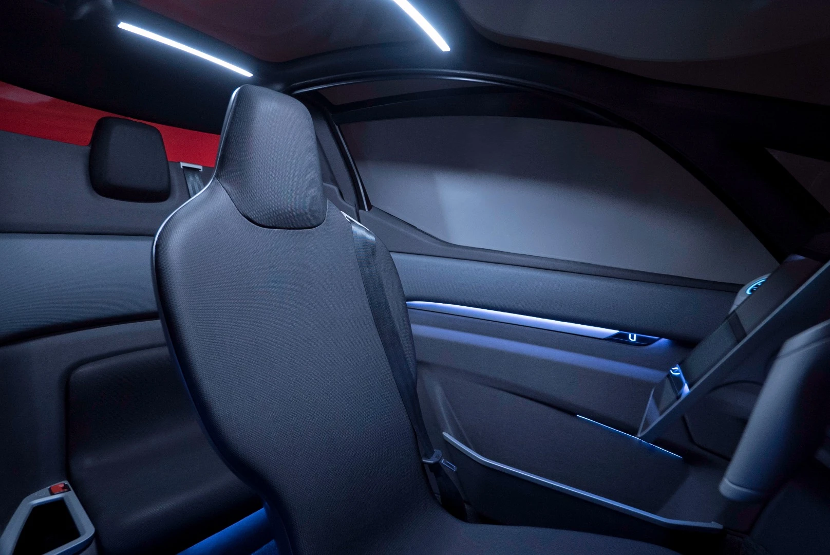 The passenger sits behind the driver in Uniti's One EV