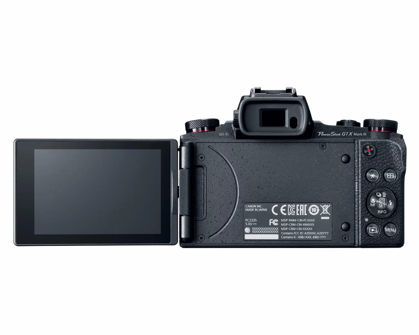 The PowerShot G1 X Mark III has a 2.36 million dot OLED viewfinder and a 3-inch touch-enabled, vari-angle LCD display panel