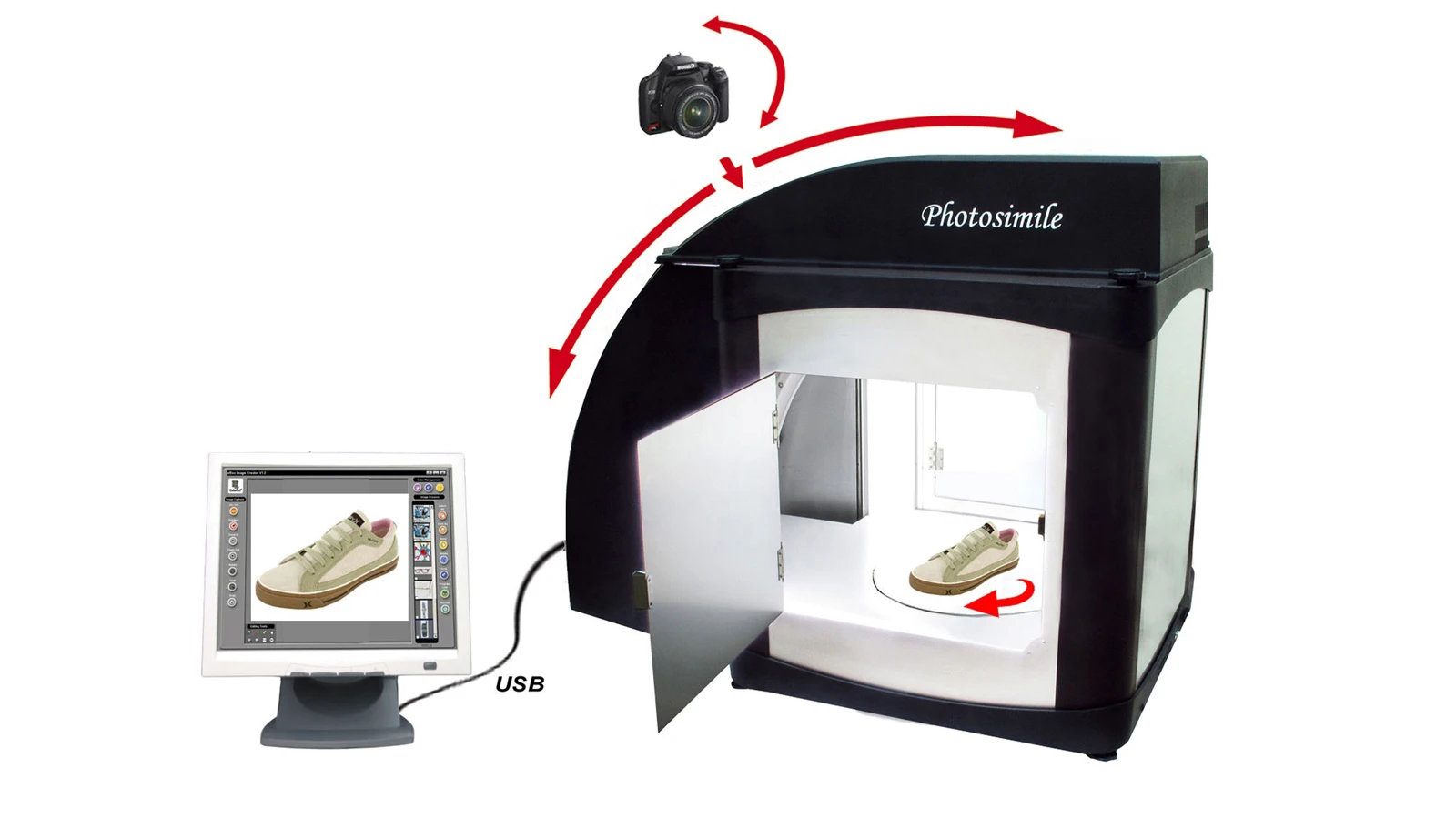 The Ortery Photosimile 5000 desktop photography studio