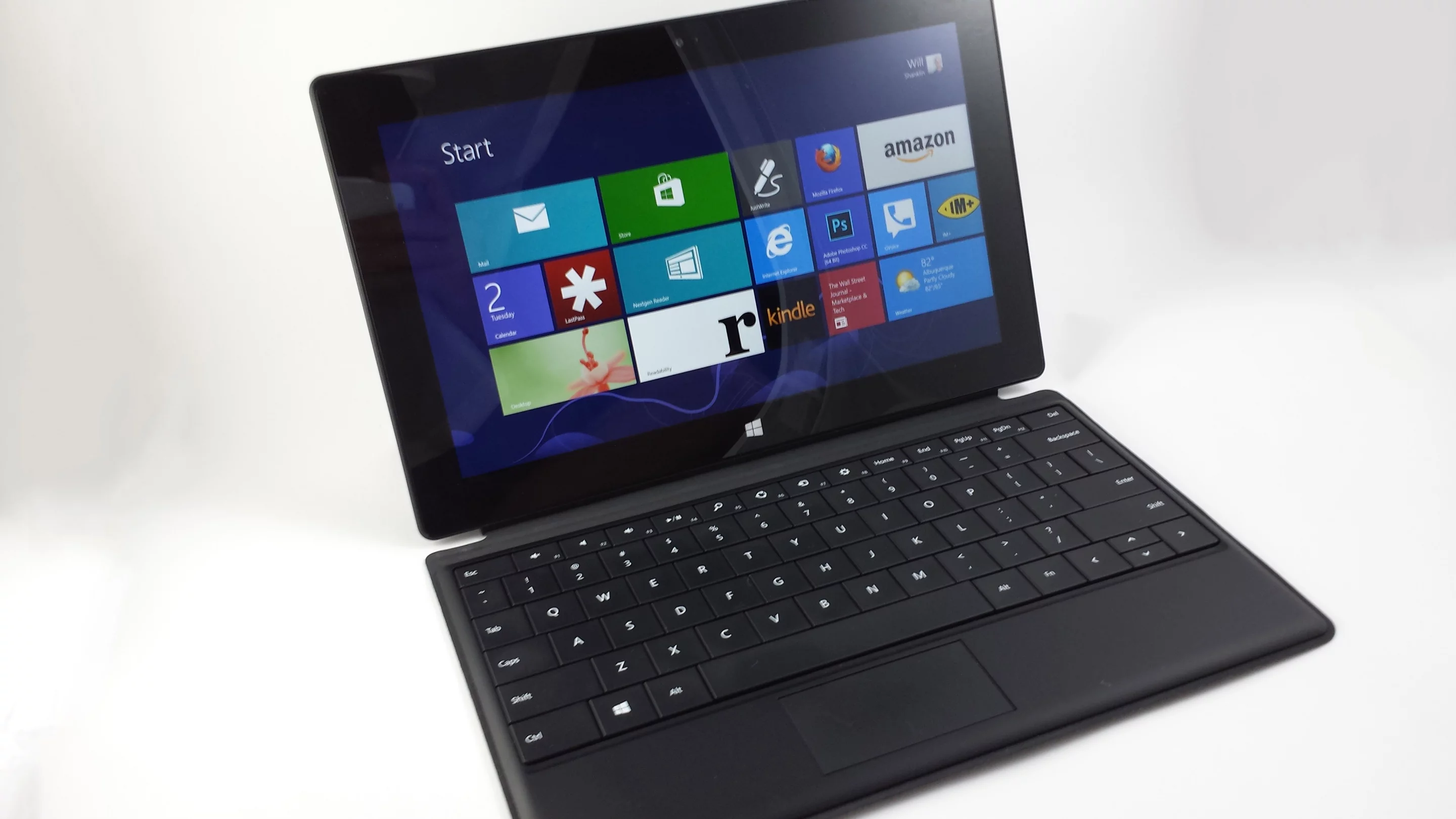 The Type Cover turns the tablet into a faux laptop