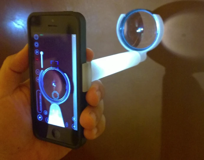 One of the EyeGo adapters, used for examining the retina