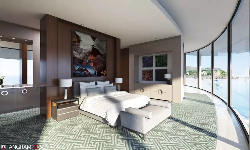 The Sting Ray floats on a composite foam concrete base