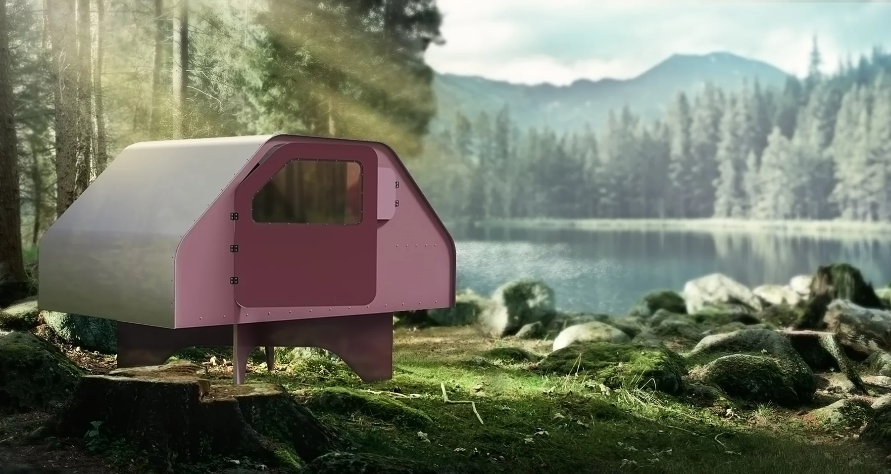 The Duffy Shelter has a wooden structure and is insulated with fabric on the inside