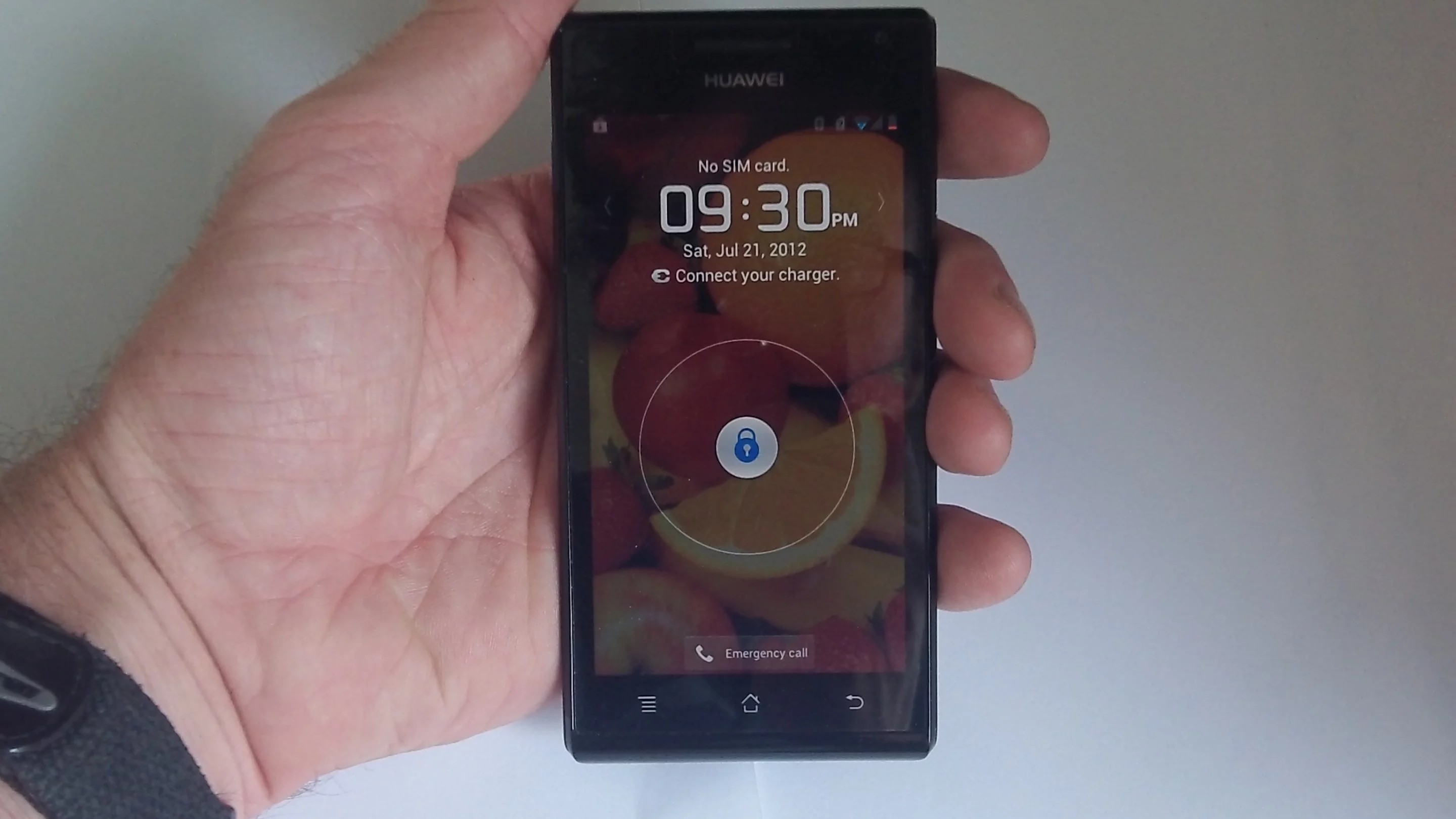 The lock screen on my test unit