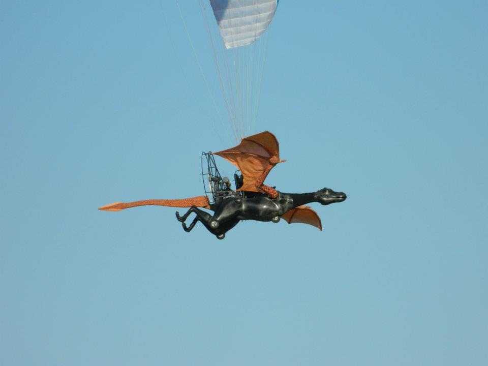 This past summer, passersby near a small airport in California spotted a winged dragon going for a series of test flights (Photo courtesy Tammy Jackson-Zaninovich)(Photo courtesy Tammy Jackson-Zaninovich)