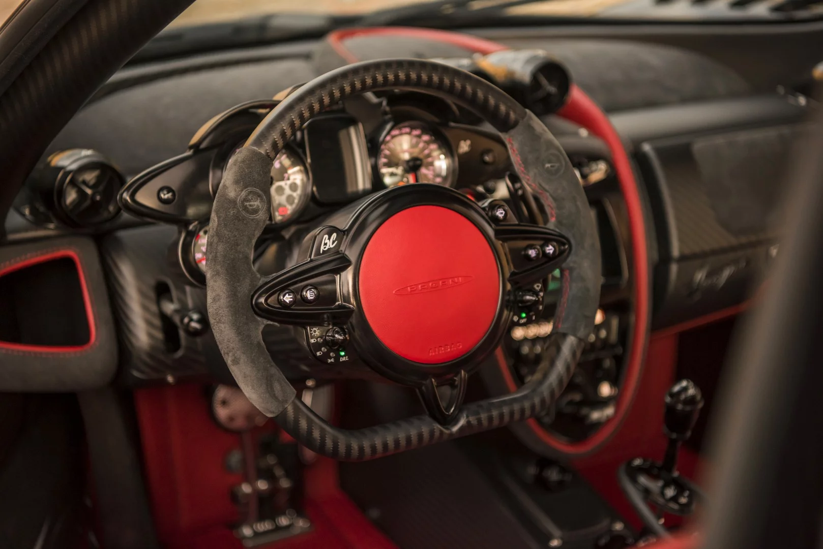 The BC has a suede-wrapped steering wheel for soft, firm grip