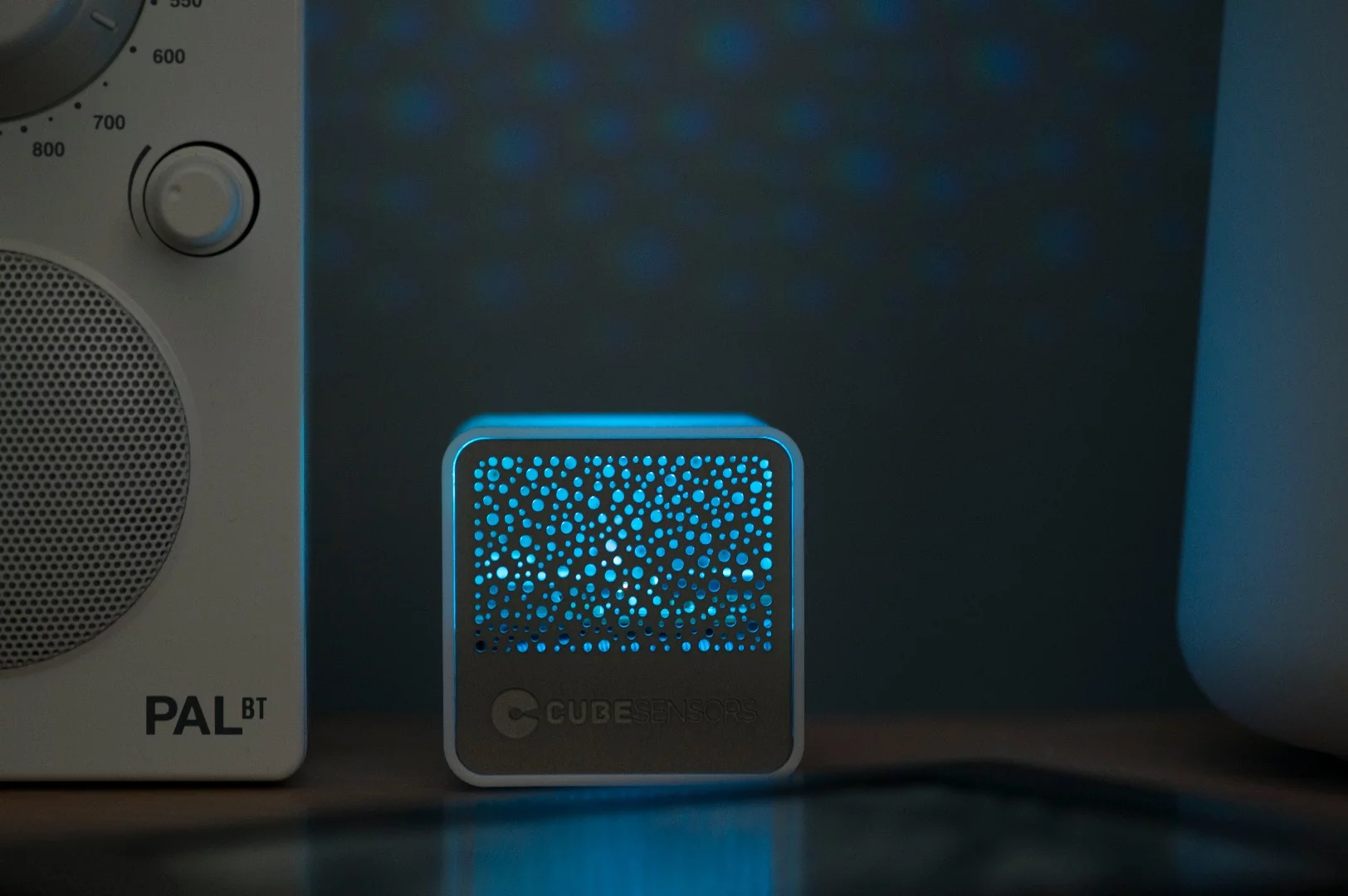 Feedback from the CubeSensors is given based on what you want to do in that room, either with a shake-prompted glowing light, or in more detail via a web app.