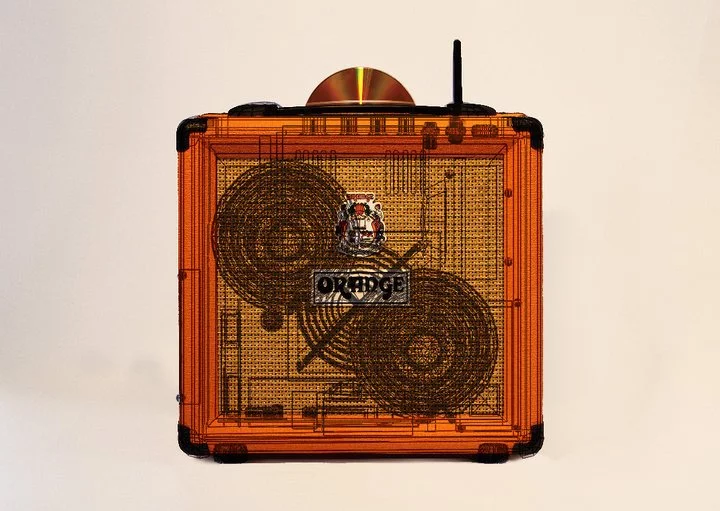 OPC prototype number eight, not too different from the production model - in this image the technical wireframe has been placed over the image to help show what's inside