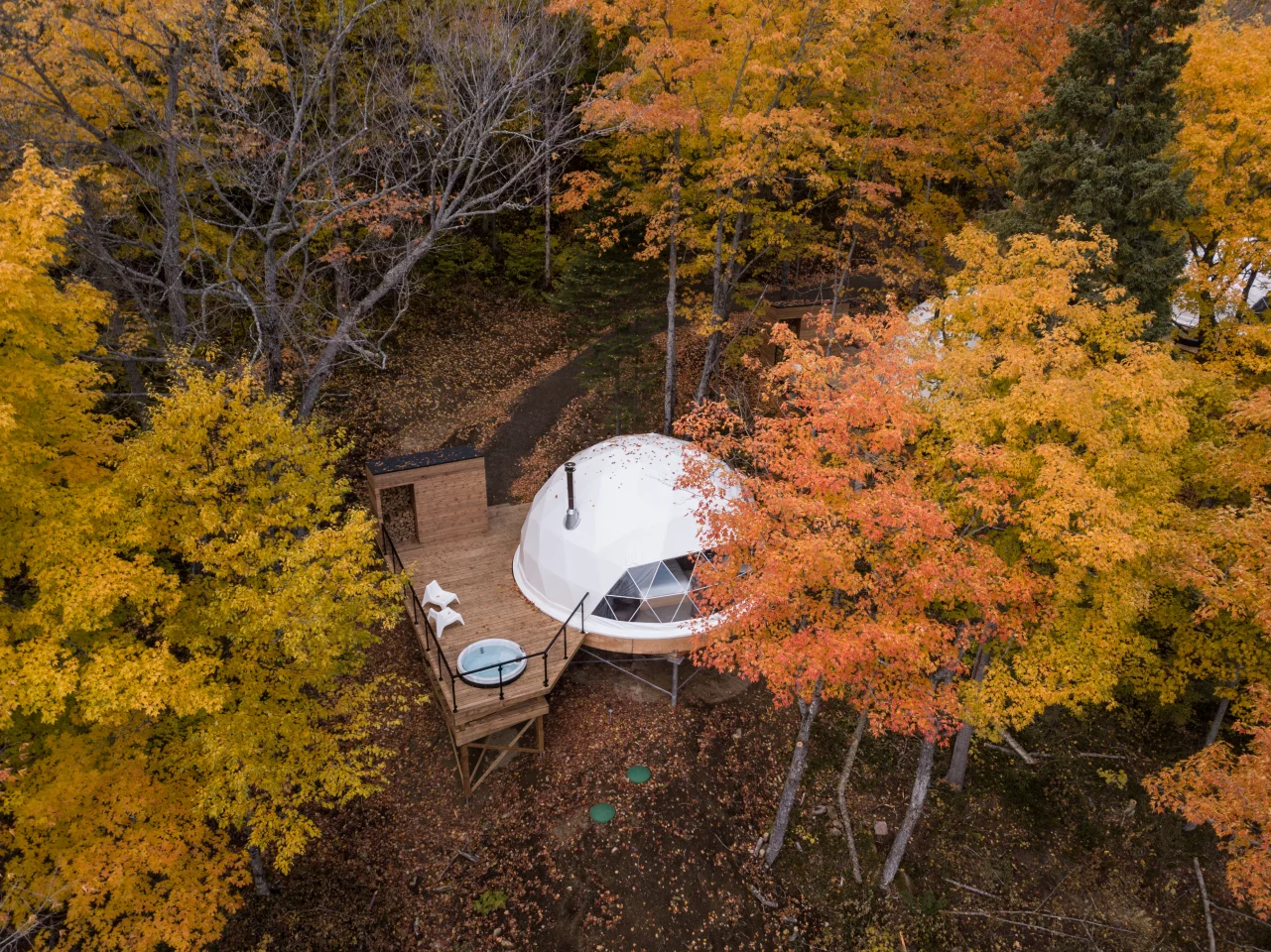 The eco-luxury geodesic domes are designed by Bourgeois/Lechasseur architects