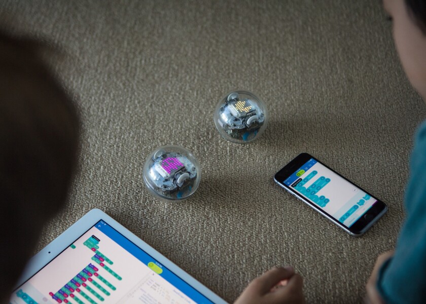 The Sphero Bolt's infrared sensors mean it can operate with other Bolts