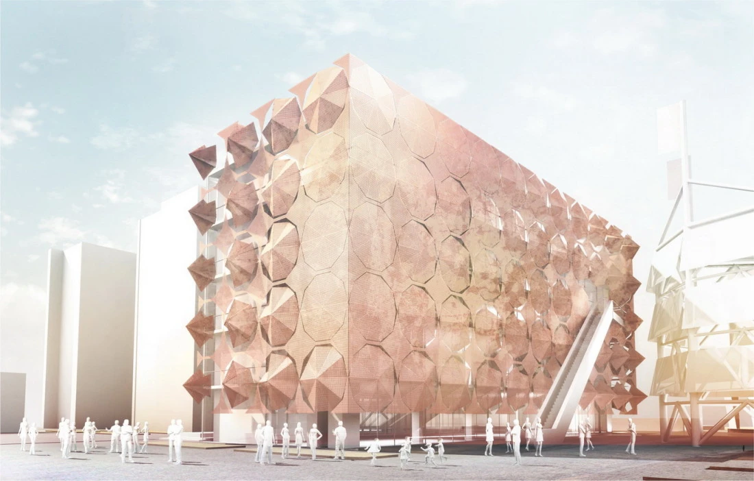 Each umbrella frame is made from aluminum whilst the surface utilizes the increasingly popular perforated corten steel (Image: 3Gatti)