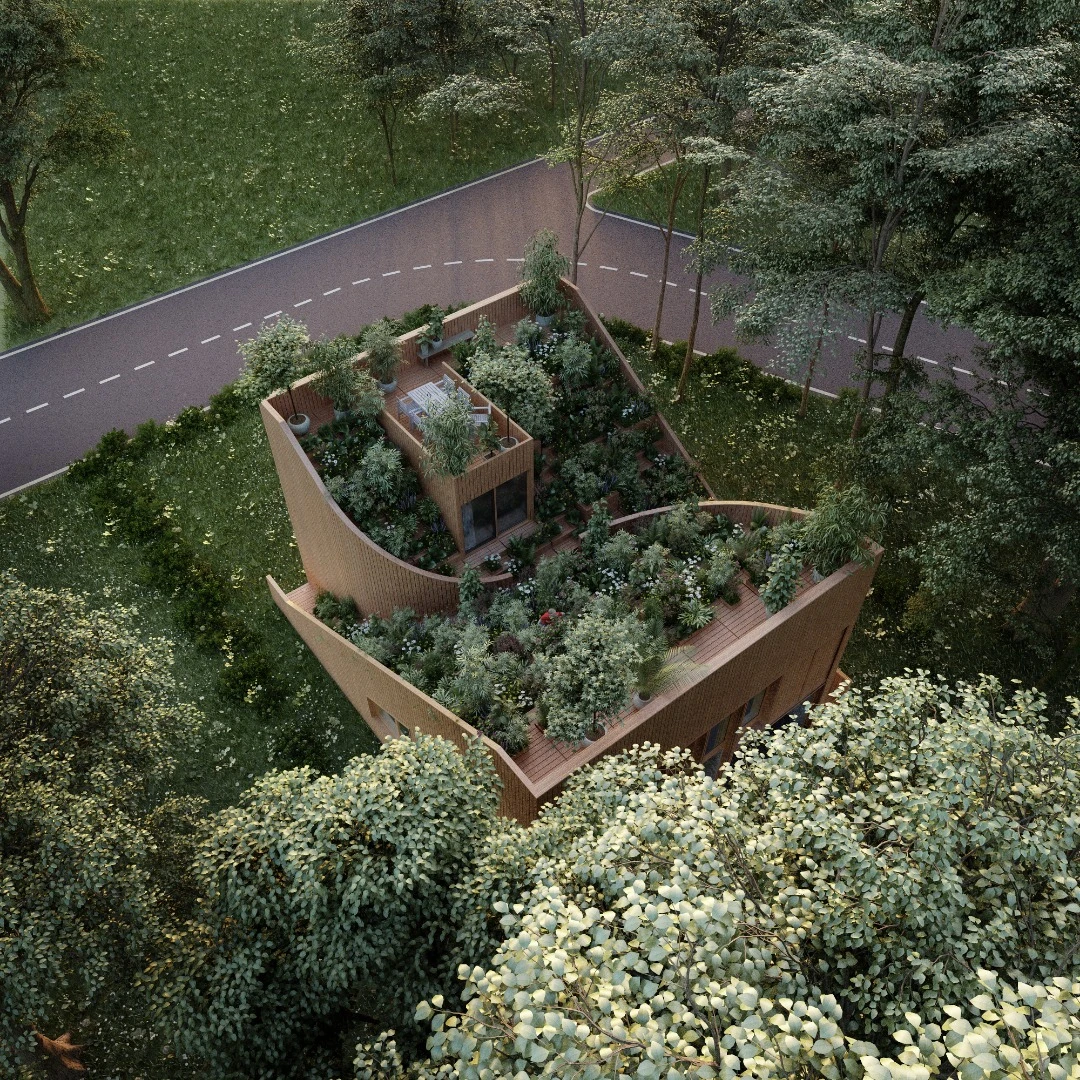 Dubbed the Yin & Yang house, the modest home is designed to let a family take back control of their food supply