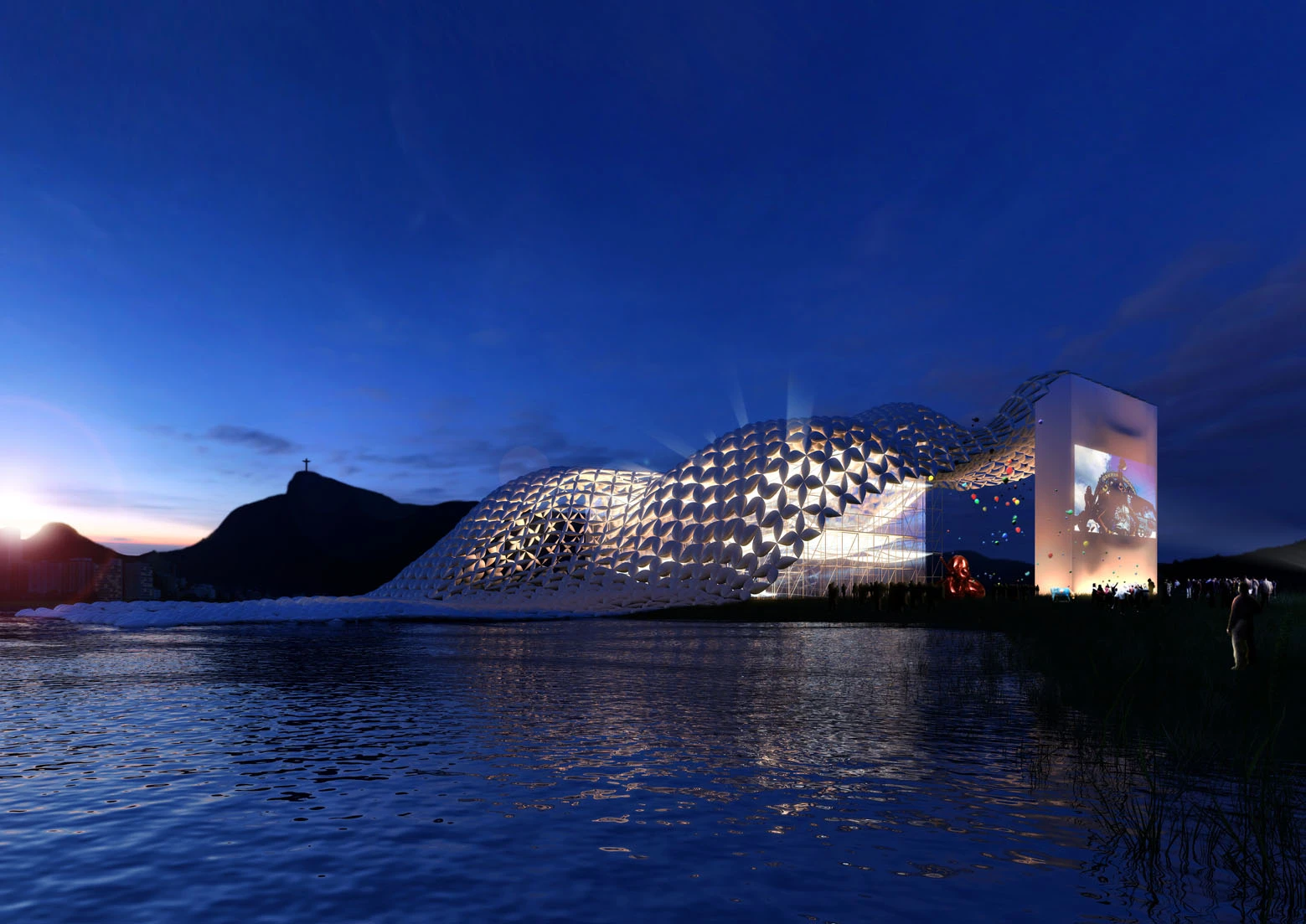 The Mobile Cultural Mobilizarte is a three-part inflatable portable pavilion