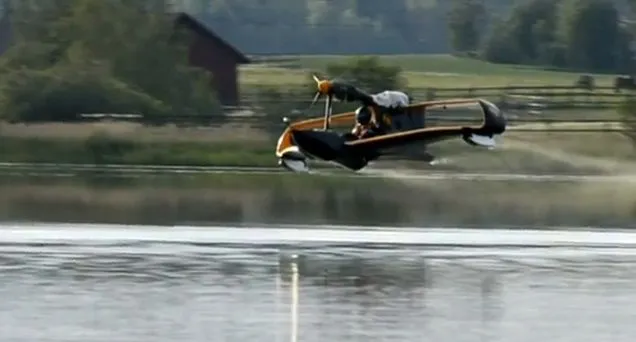 The FlyNano prototype, at Finland's Lake Hepari